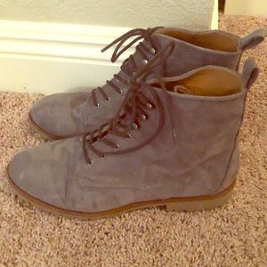 Grey suede boots